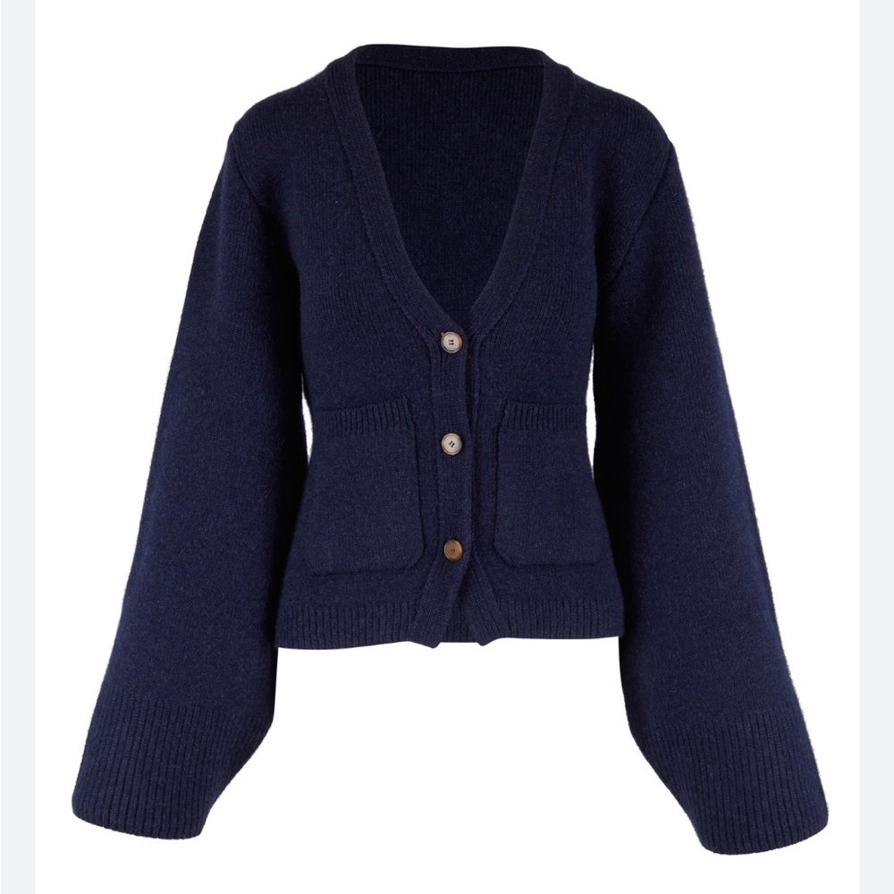 Khaite Scarlet Cardigan in Blue Abyss